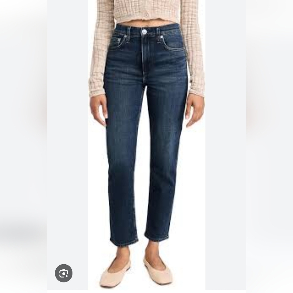rag & bone Dark Blue Wren High Rise Slim Straight Jeans Size 25